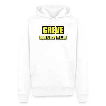 Grève générale - Sweat à capuche Premium bio Homme - blanc - Devant - Nico (187cm)