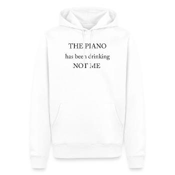 Le piano a bu - pas moi ! - Sweat à capuche Premium bio Homme - blanc - Devant - Nico (187cm)
