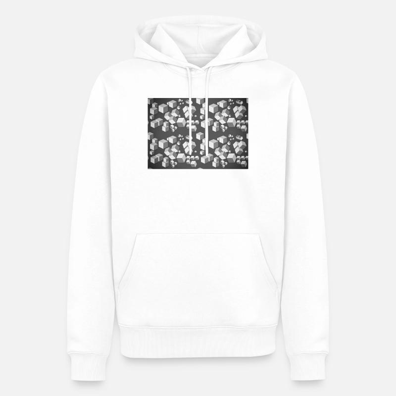 Dekopattern Grau-Weiss - Männer Premium Bio Hoodie - Weiß