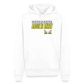 Zertifizierter Baggerfahrer - Männer Premium Bio Hoodie - Weiß - Vorne - Nico (187cm)
