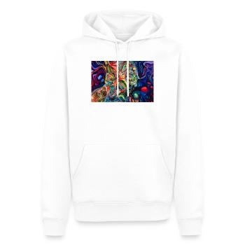 KI Generierte Kunst - Männer Premium Bio Hoodie - Weiß - Vorne - Nico (187cm)