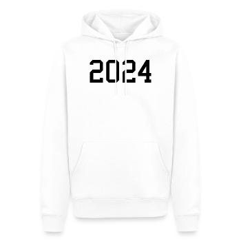 2024 blanc Réveillon du Nouvel An noir - Sweat à capuche Premium bio Homme - blanc - Devant - Nico (187cm)