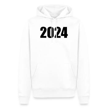 2024 blanc Nouvel An Nouvel An noir - Sweat à capuche Premium bio Homme - blanc - Devant - Nico (187cm)
