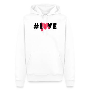 Rote Herzen auf schwarzem Hintergrund - Männer Premium Bio Hoodie - Weiß - Vorne - Nico (187cm)