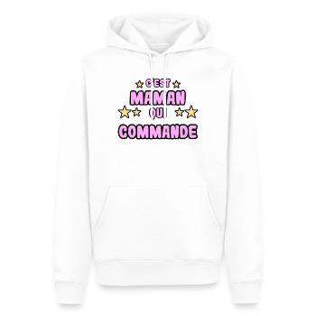 C'est maman qui commande - Sweat à capuche Premium bio Homme - blanc - Devant - Nico (187cm)