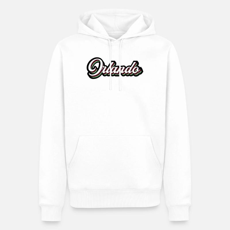 Orlando Rainbow Script - Sweat à capuche Premium bio Homme - blanc