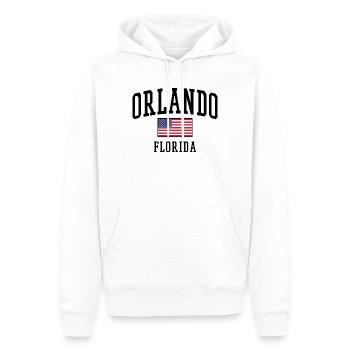 Orlando Florida Design with USA Flag - Men’s Premium Organic Hoodie - white - Front - Nico (187cm)
