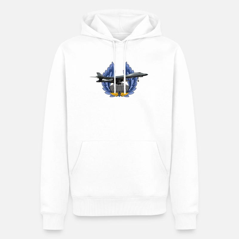 B-1B Lancer - Männer Premium Bio Hoodie - Weiß