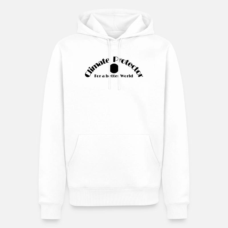 Klimaschutz Statement Climate Protector - Männer Premium Bio Hoodie - Weiß