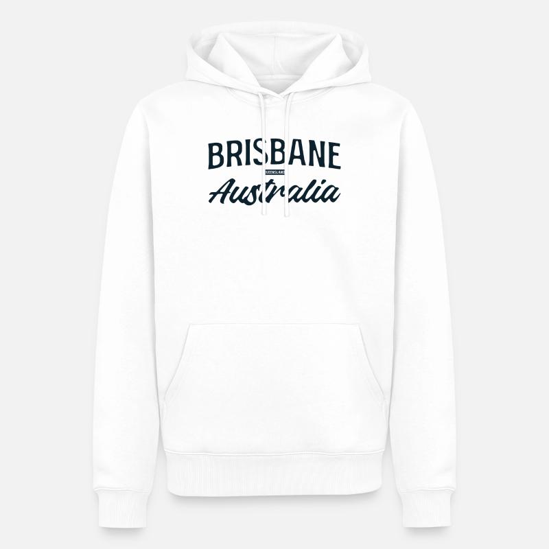 Brisbane Australia Script - Männer Premium Bio Hoodie - Weiß