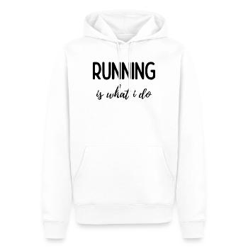 Laufen ist das, was ich tue - Männer Premium Bio Hoodie - Weiß - Vorne - Nico (187cm)