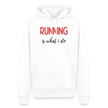 Laufen ist das, was ich tue - Männer Premium Bio Hoodie - Weiß - Vorne - Nico (187cm)