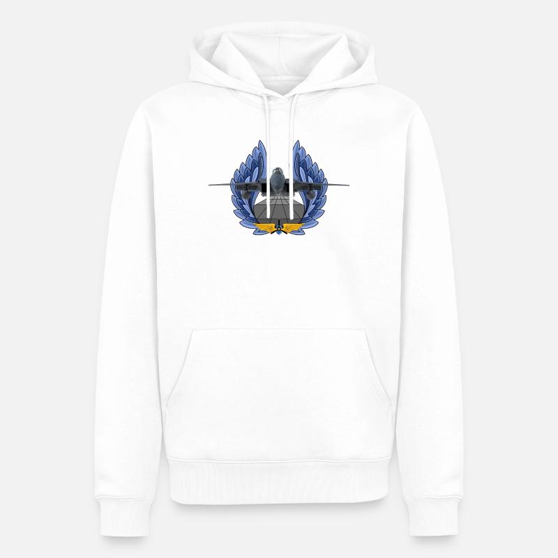 F-15 Eagle - Sweat à capuche Premium bio Homme - blanc