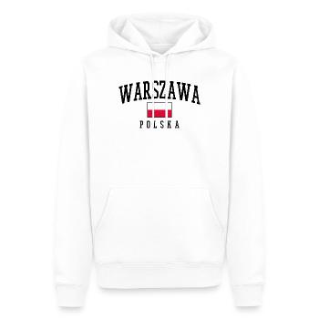 Warsaw - Warszawa - Men’s Premium Organic Hoodie - white - Front - Nico (187cm)