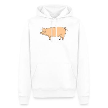 Rosa Schwein - Männer Premium Bio Hoodie - Weiß - Vorne - Nico (187cm)