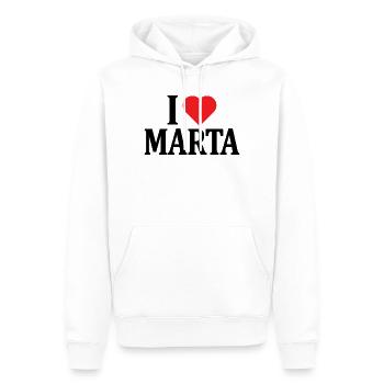 Name T-Shirt I love Marta T-Shirt Geschenkidee - Männer Premium Bio Hoodie - Weiß - Vorne - Nico (187cm)