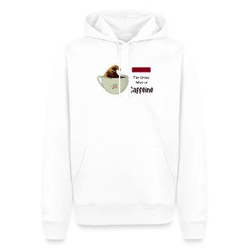 La grande vague de caféine - Sweat à capuche Premium bio Homme - blanc - Devant - Nico (187cm)