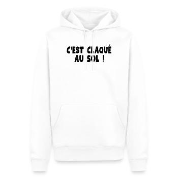 claqué au sol, c'est nul, c'est naze - Sweat à capuche Premium bio Homme - blanc - Devant - Nico (187cm)