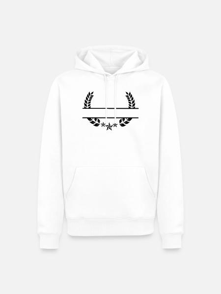 Laurel wreath under three stars - Men’s Premium Organic Hoodie - white