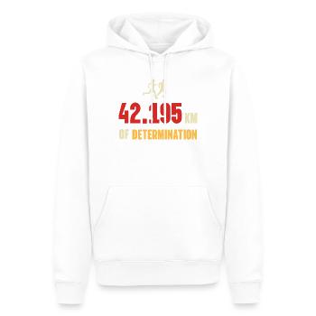 Marathon - 42,195 km Entschlossenheit - Männer Premium Bio Hoodie - Weiß - Vorne - Nico (187cm)