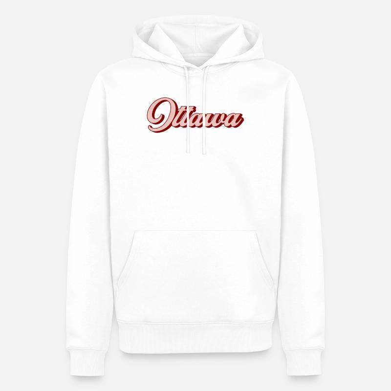 Script rétro d’Ottawa - Sweat à capuche Premium bio Homme - blanc