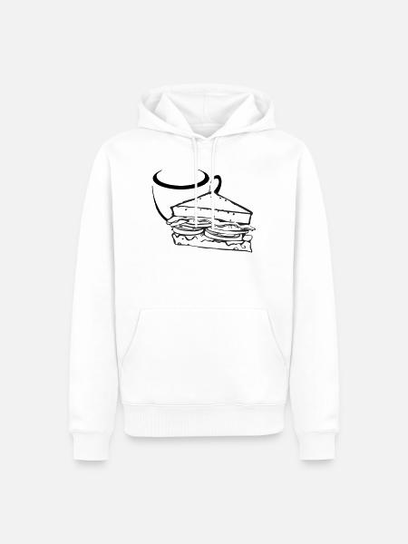 Breakfast Sandwich - Men’s Premium Organic Hoodie - white