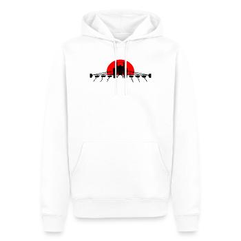 Tractor sunset - Men’s Premium Organic Hoodie - white - Front - Nico (187cm)