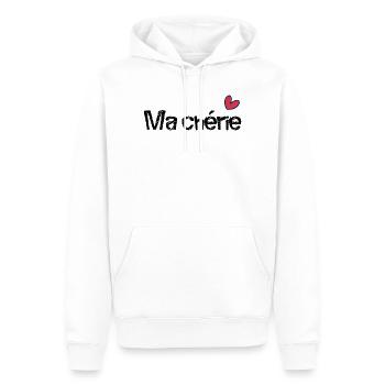 MA CHERIE. FÊTE DES MÈRES. BONNE FÊTE MAMAN. MAMAN - Sweat à capuche Premium bio Homme - blanc - Devant - Nico (187cm)