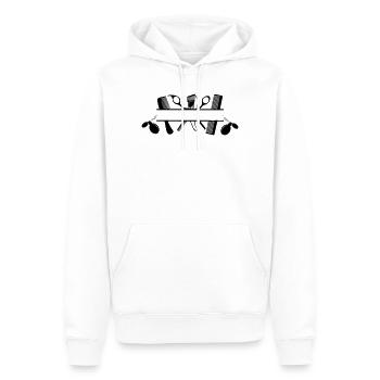 Friseur schreibt guten Geruch zu - Männer Premium Bio Hoodie - Weiß - Vorne - Nico (187cm)