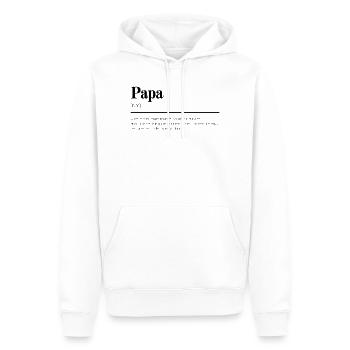 Définition papa cadeau - Sweat à capuche Premium bio Homme - blanc - Devant - Nico (187cm)