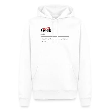 Cadeaux Geek - définition humour geek - Sweat à capuche Premium bio Homme - blanc - Devant - Nico (187cm)