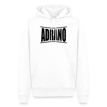 t-shirt Adrano Sicilia t-shirt idée cadeau - Sweat à capuche Premium bio Homme - blanc - Devant - Nico (187cm)