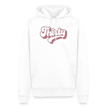 Trente 30e anniversaire pour les femmes de 30 ans - Sweat à capuche Premium bio Homme - blanc - Devant - Nico (187cm)