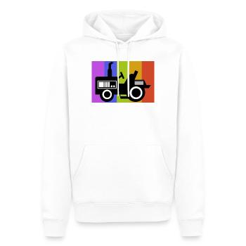 Kraftfahrzeug Biobauer Landleben Farmer Traktor - Männer Premium Bio Hoodie - Weiß - Vorne - Nico (187cm)