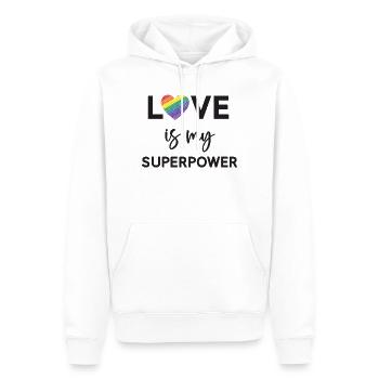 Pride Month - LGBTQ+ Liebe ist meine Superkraft - Männer Premium Bio Hoodie - Weiß - Vorne - Nico (187cm)
