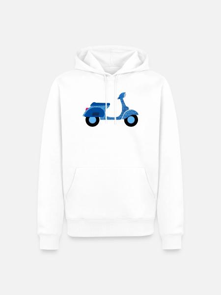 Roller Jeans Sommer Italien Freiheit Urlaub Retro - Männer Premium Bio Hoodie - Weiß