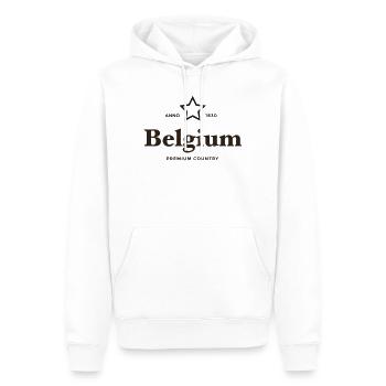 belgien PREMIUM LAND - Männer Premium Bio Hoodie - Weiß - Vorne - Nico (187cm)