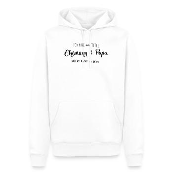 Ehemann & Papa - Männer Premium Bio Hoodie - Weiß - Vorne - Nico (187cm)