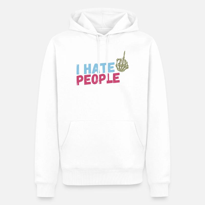 I hate People - Männer Premium Bio Hoodie - Weiß