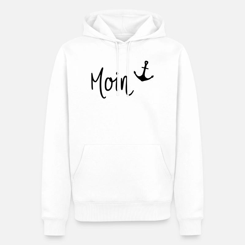 Moin mit Anker - Männer Premium Bio Hoodie - Weiß