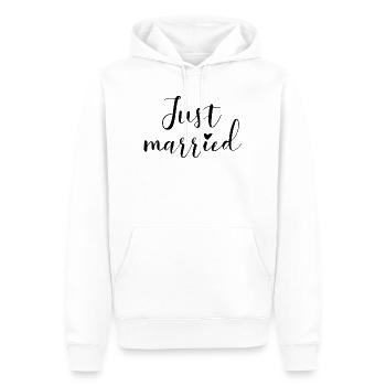 Just Married frisch verheiratet mit Herz - Männer Premium Bio Hoodie - Weiß - Vorne - Nico (187cm)