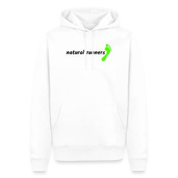 Barefoot Natural Runners 2023 1-line landscape - Men’s Premium Organic Hoodie - white - Front - Nico (187cm)
