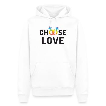 Pride Month LGBT - Liebe - Männer Premium Bio Hoodie - Weiß - Vorne - Nico (187cm)