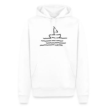 Kapitän | Schifffahrt - Männer Premium Bio Hoodie - Weiß - Vorne - Nico (187cm)