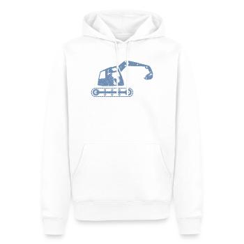 Excavatrices, opérateurs d’excavatrices, opérateurs d’équipement de construction – - Sweat à capuche Premium bio Homme - blanc - Devant - Nico (187cm)