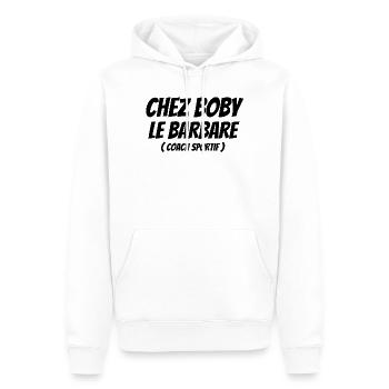musculation, coach sportif, fitness - Sweat à capuche Premium bio Homme - blanc - Devant - Nico (187cm)