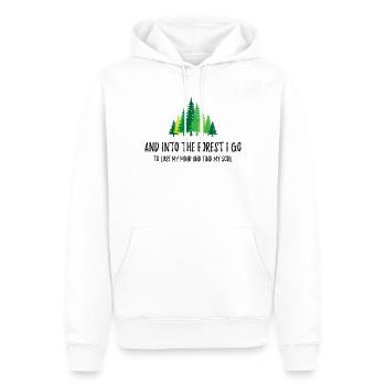 Et je vais dans la forêt - Sweat à capuche Premium bio Homme - blanc - Devant - Nico (187cm)