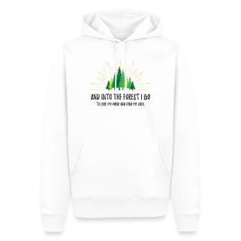 Et je vais dans la forêt - Sweat à capuche Premium bio Homme - blanc - Devant - Nico (187cm)