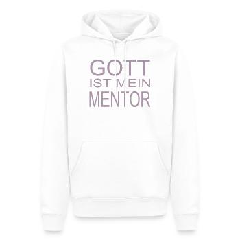 Gott ist mein Mentor - Männer Premium Bio Hoodie - Weiß - Vorne - Nico (187cm)