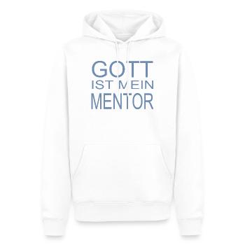 Gott ist mein Mentor - Männer Premium Bio Hoodie - Weiß - Vorne - Nico (187cm)
